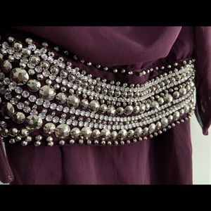 Purple open back dress